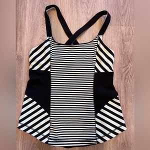 Mint green and black stripe tank